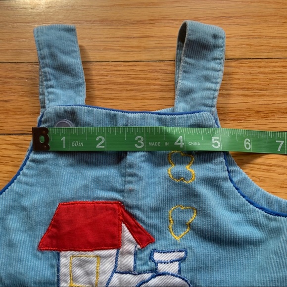 VINTAGE Infant corduroy overalls train embroidery - Picture 7 of 8